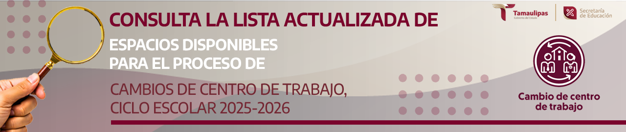Espacios disponibles CCT 2025-2026
